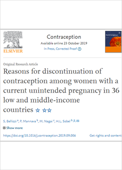 Reasons for discontinuation of contraception among women with a current unintended pregnancy in 36 low and middle-income countries
